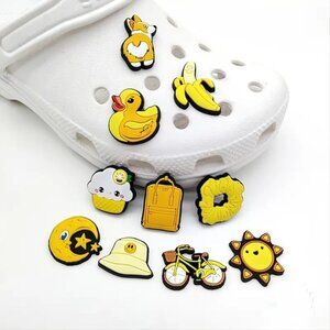 10pcs Yellow Cute Summer Theme Jibbitz